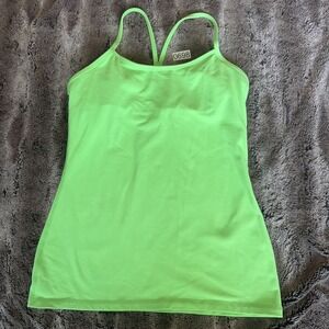 LULULEMON SZ 10 Bright Green Flow Y Strappy Racer Back Bra Tank Top Y2K